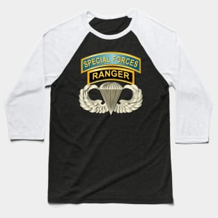 Airborne Badge - Ranger - SF Tabs Baseball T-Shirt